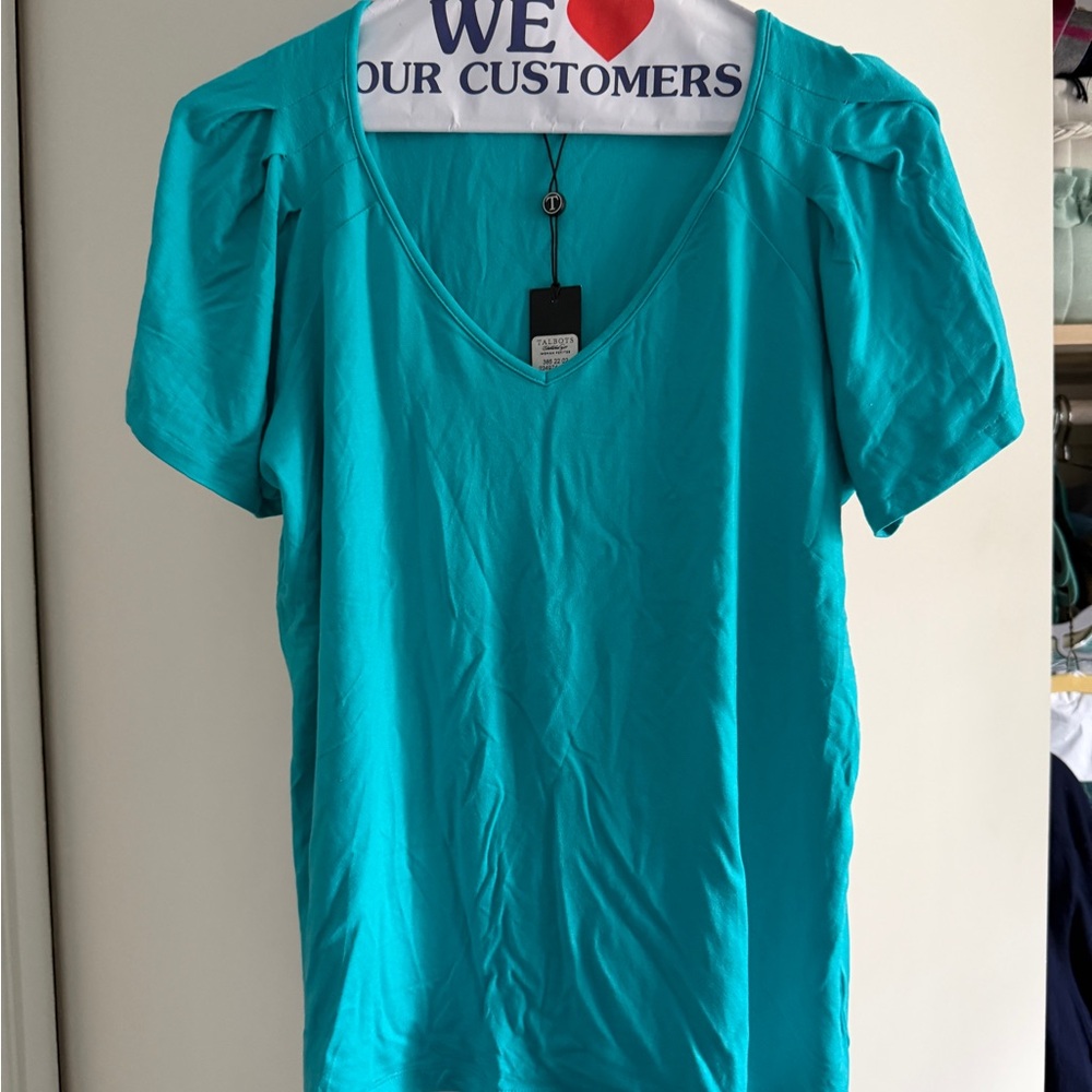 Talbots Teal Women's Petite plus Top